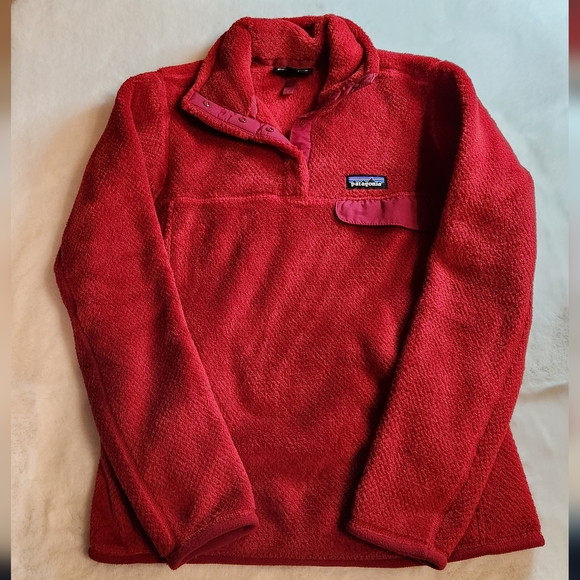 Patagonia ReTool Snap-T Polartec Pullover Fleece Red Women’s Size S - Picture 14 of 16
